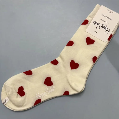 Happy Socks Women Crew Socks Cotton Novelty Gift One Size Fit Most