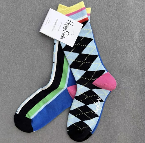 Happy Socks Women Crew Socks Cotton Novelty Gift One Size Fit Most