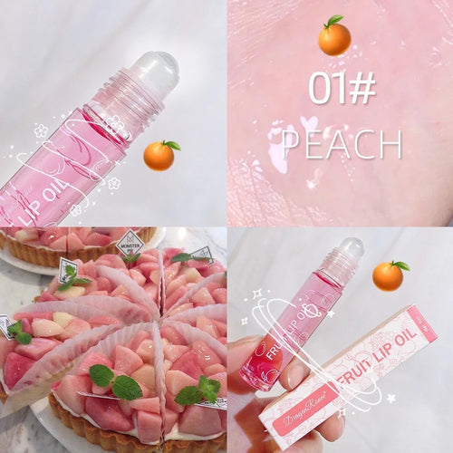 8ml Moisturizing Lip Oil Fruit Strawberry Roll-on Lip Balm Women Lips