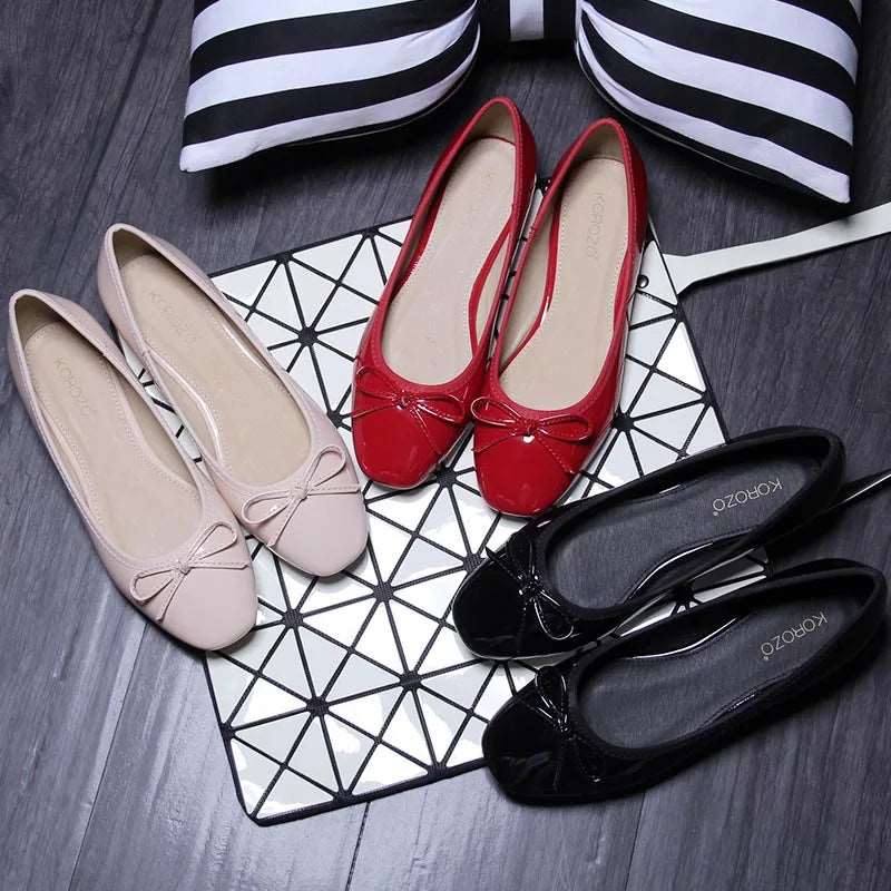 4 Colors Ballet Flats Shoes Women Classics Casual Loafers Red Patent