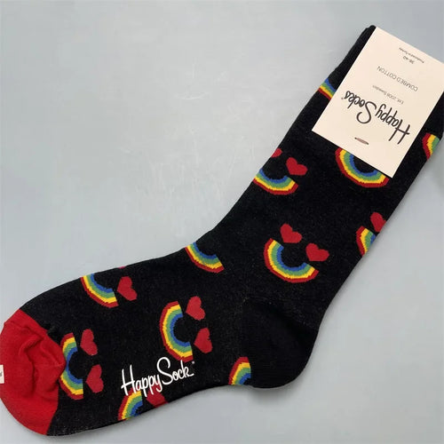 Happy Socks Women Crew Socks Cotton Novelty Gift One Size Fit Most