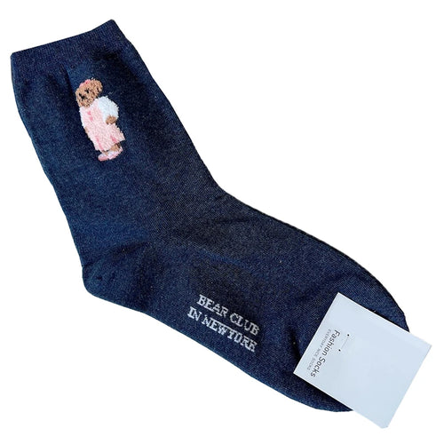 Good Quality Cartoon Elegant Lady Bear Women's  Cute Socks Cotton