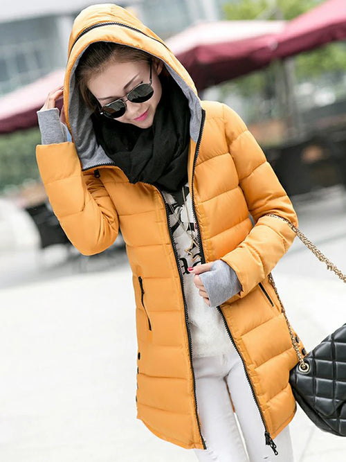 Autumn Winter Clothes Women Down Cotton Fashion Ladies Hooded Coat