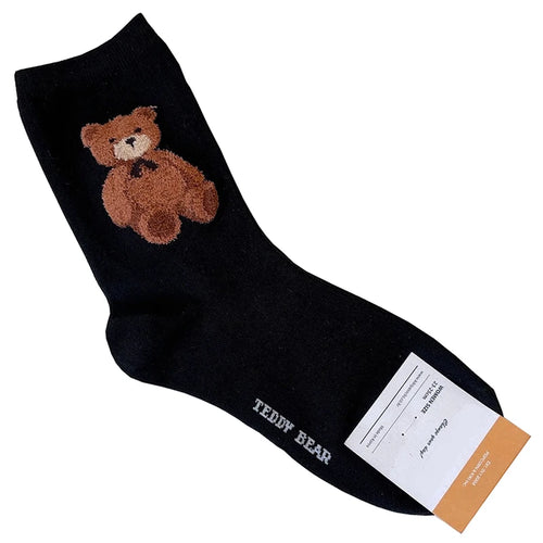 Good Quality Cartoon Elegant Lady Bear Women's  Cute Socks Cotton