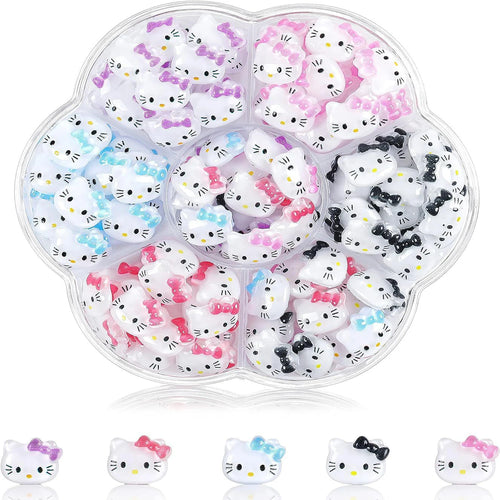 70Pcs/Box or 50Pcs/Bag Hello Kitty Kuromi Nail Art Supplies 3D Kawaii