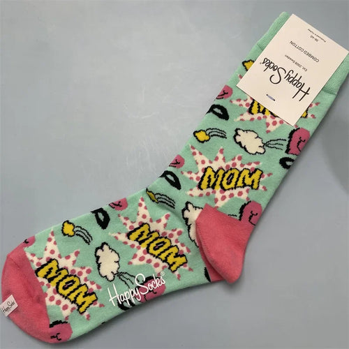 Happy Socks Women Crew Socks Cotton Novelty Gift One Size Fit Most