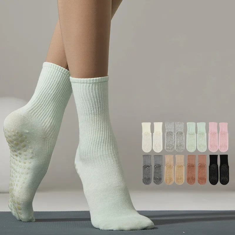 Solid Color Yoga Socks Professional Non-slip Silicone Dance Sports