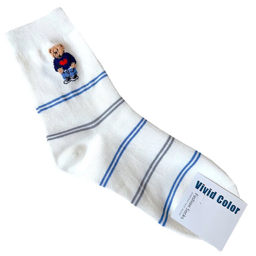 Good Quality Cartoon Elegant Lady Bear Women's  Cute Socks Cotton