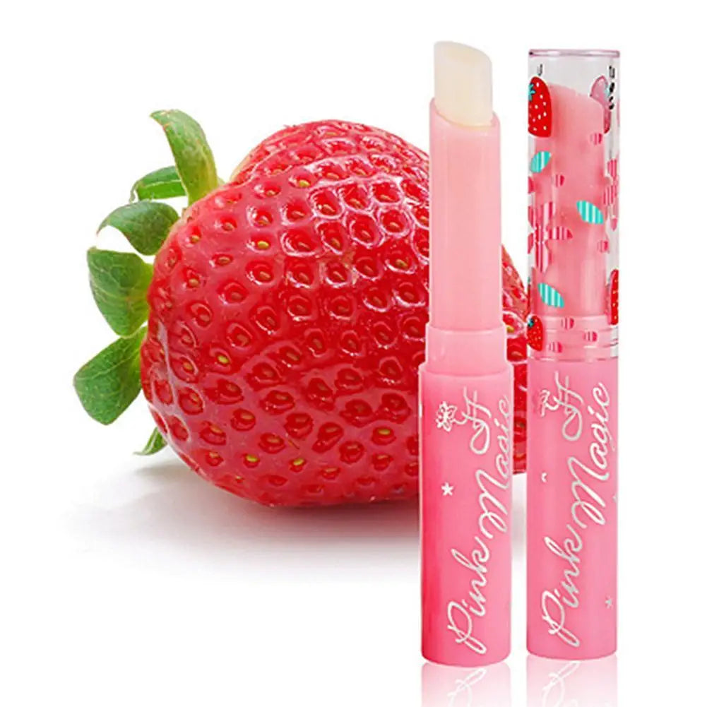 Natural Strawberry Essence Moisturizing Lipstick Temperature Changed