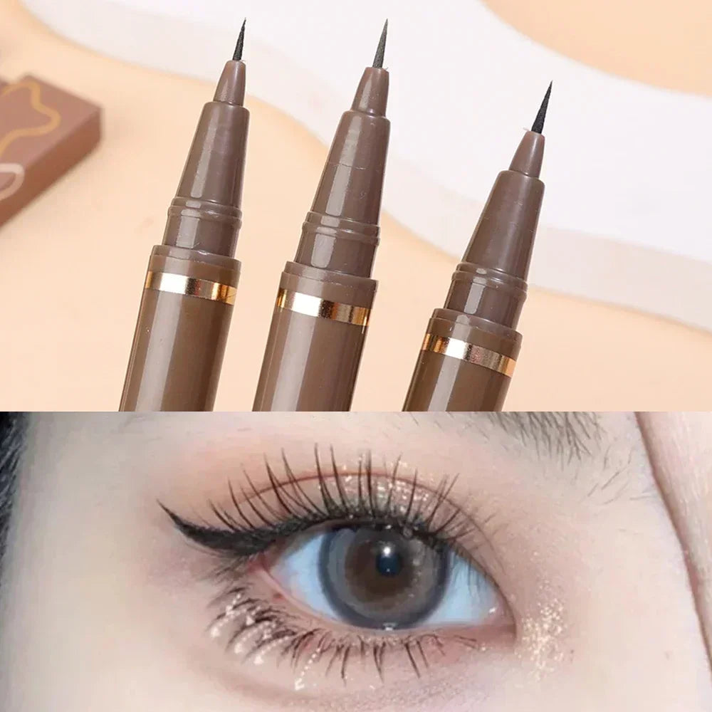 Ultra Thin Black Brown Lower Eyelash Eyeliner Pen Waterproof Lasting