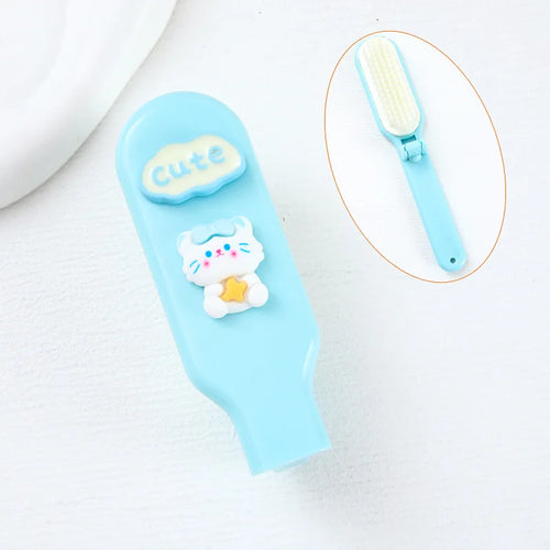 Cute Cartoon Mini Folding Comb Portable Small Comb Ladies Long Hair