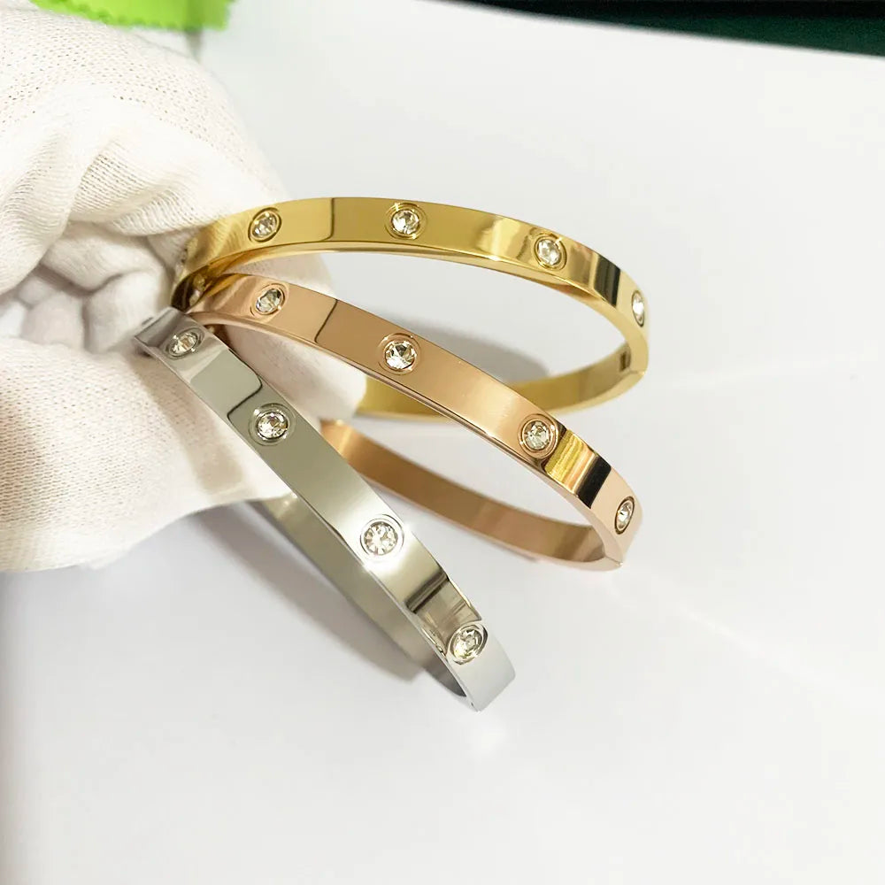 Gold Plating Lover Bracelets&Bangles for Women Rose Gold Color Luxury