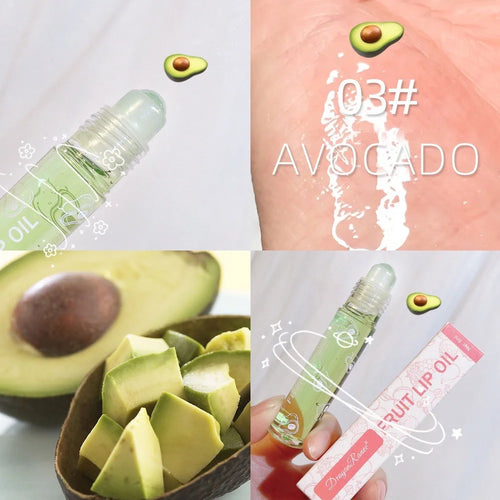 8ml Moisturizing Lip Oil Fruit Strawberry Roll-on Lip Balm Women Lips