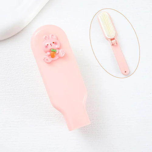 Cute Cartoon Mini Folding Comb Portable Small Comb Ladies Long Hair