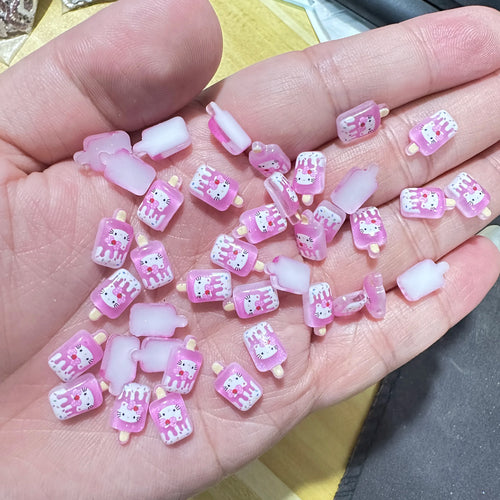 70Pcs/Box or 50Pcs/Bag Hello Kitty Kuromi Nail Art Supplies 3D Kawaii