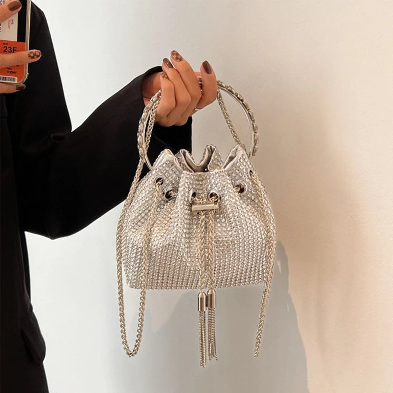 Delicate Crystal for Rhinestone Evening Bag Crossbody Bag Bucket Bag