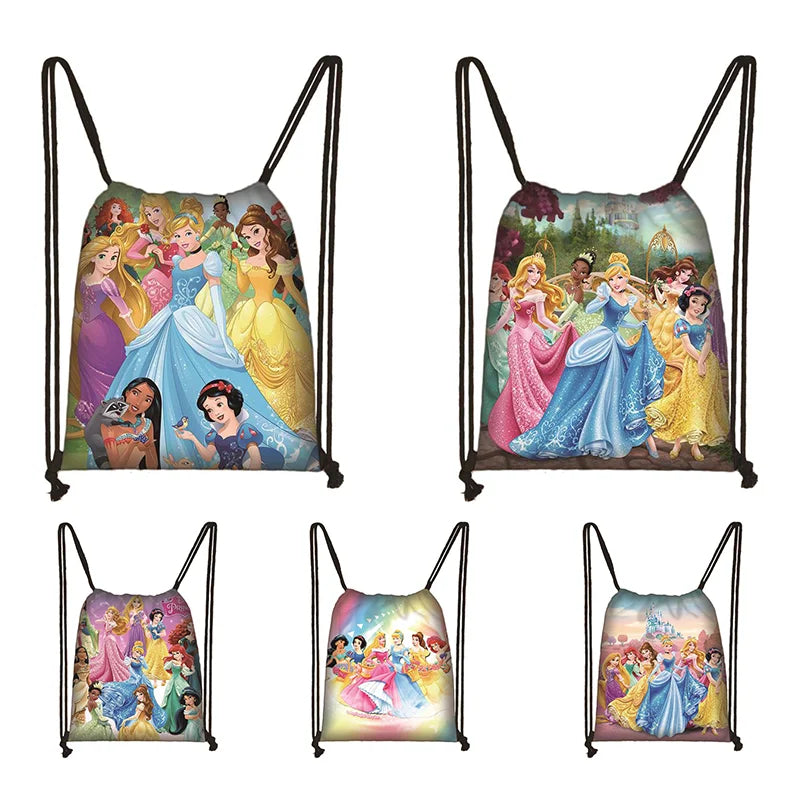 New Snow White Princess Cinderella Drawstring Boy Girl Bags Women