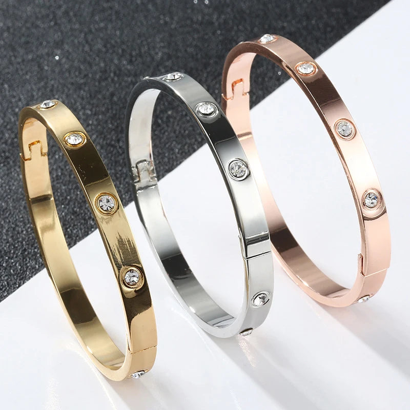 Gold Plating Lover Bracelets&Bangles for Women Rose Gold Color Luxury