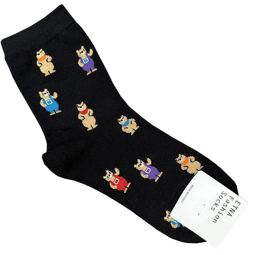 Good Quality Cartoon Elegant Lady Bear Women's  Cute Socks Cotton