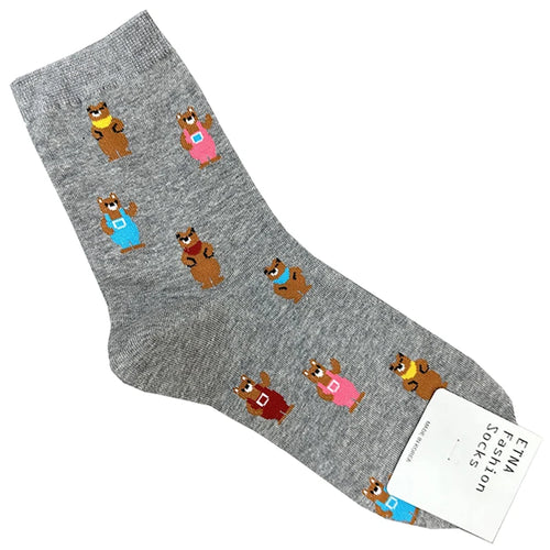 Good Quality Cartoon Elegant Lady Bear Women's  Cute Socks Cotton