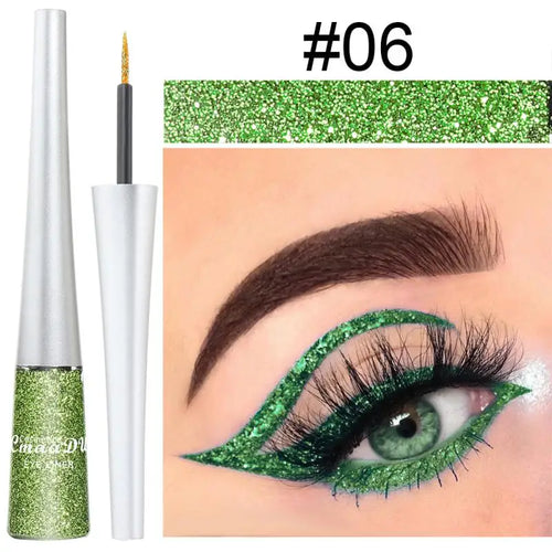 1PC Glitter Eyeliners Liquid Shiny Eye Liners Pigment Silver Green