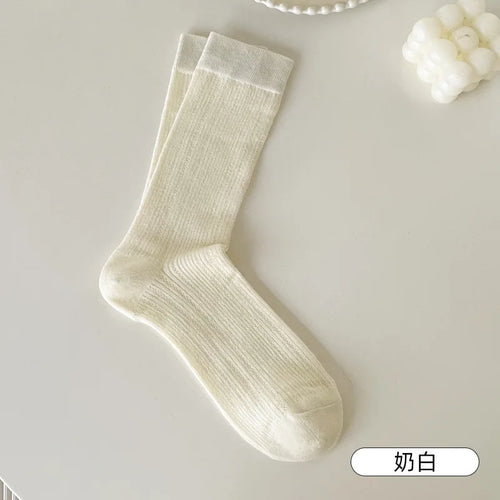 1Pair Women Thin Hollow Out Long Loose Socks JK Lolita Sweet Girls