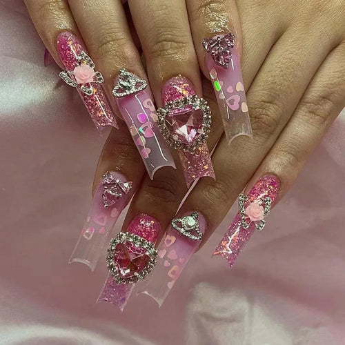 40 Style Hello Kitty Nails Charm Wearing Armor Y2K False Nail Europe