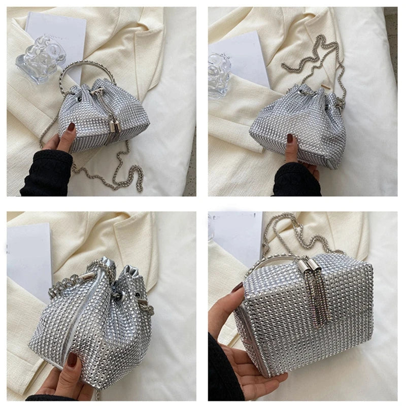 Delicate Crystal for Rhinestone Evening Bag Crossbody Bag Bucket Bag