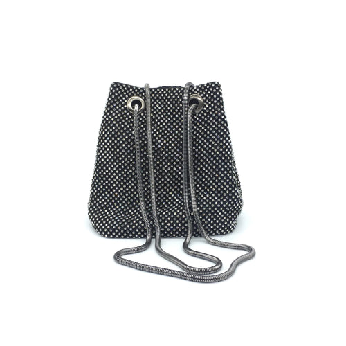 Ladies Rhinestone Bucket Shape Crossbody Bags Evening Party Clutches