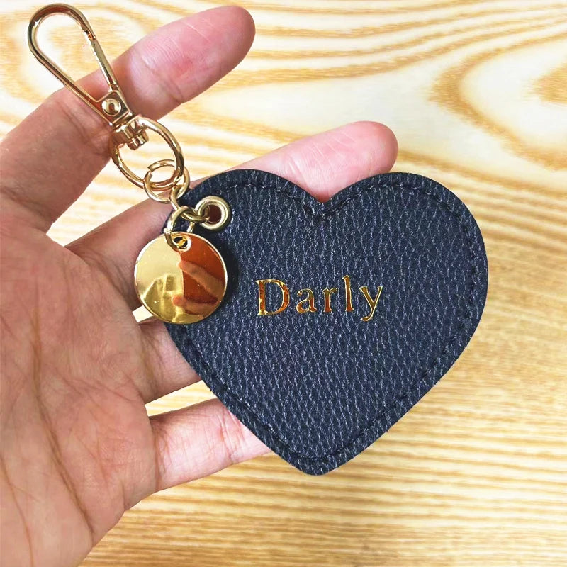 Heart-shaped PU Leather Key Chains for Women Cute Love Keyring