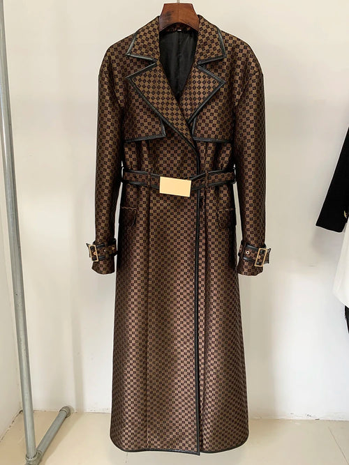 HIGH STREET Newest 2024 Fall Winter Designer Coat Women's Belted