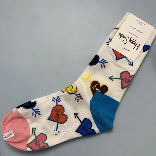 Happy Socks Women Crew Socks Cotton Novelty Gift One Size Fit Most