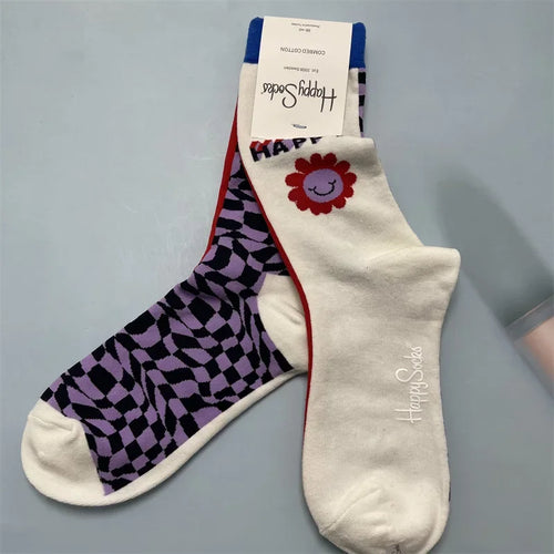 Happy Socks Women Crew Socks Cotton Novelty Gift One Size Fit Most