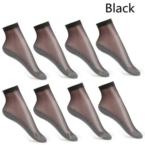 20pcs=10 Pairs Spring Summer Women Soft Socks Thin Silk Socks Non-Slip