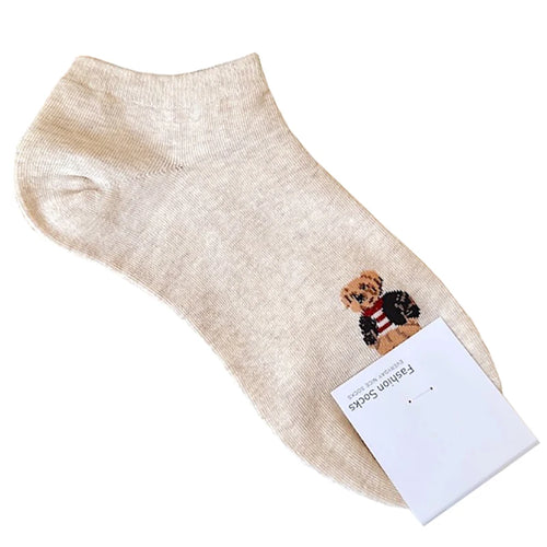 Good Quality Cartoon Elegant Lady Bear Women's  Cute Socks Cotton