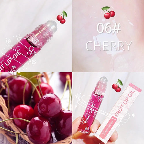 8ml Moisturizing Lip Oil Fruit Strawberry Roll-on Lip Balm Women Lips