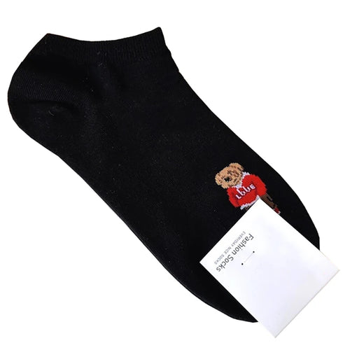 Good Quality Cartoon Elegant Lady Bear Women's  Cute Socks Cotton