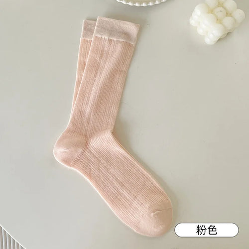 1Pair Women Thin Hollow Out Long Loose Socks JK Lolita Sweet Girls