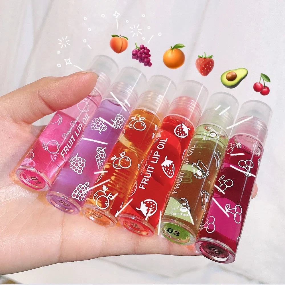 8ml Moisturizing Lip Oil Fruit Strawberry Roll-on Lip Balm Women Lips