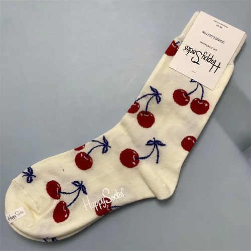 Happy Socks Women Crew Socks Cotton Novelty Gift One Size Fit Most