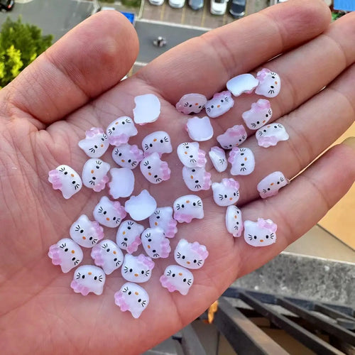 70Pcs/Box or 50Pcs/Bag Hello Kitty Kuromi Nail Art Supplies 3D Kawaii