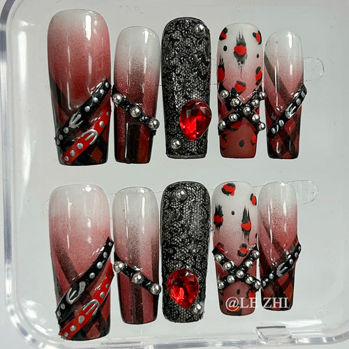 Kawaii Y2K Cartoon Handmade Fake Nails Hello Kitty Mymelody Kuromi