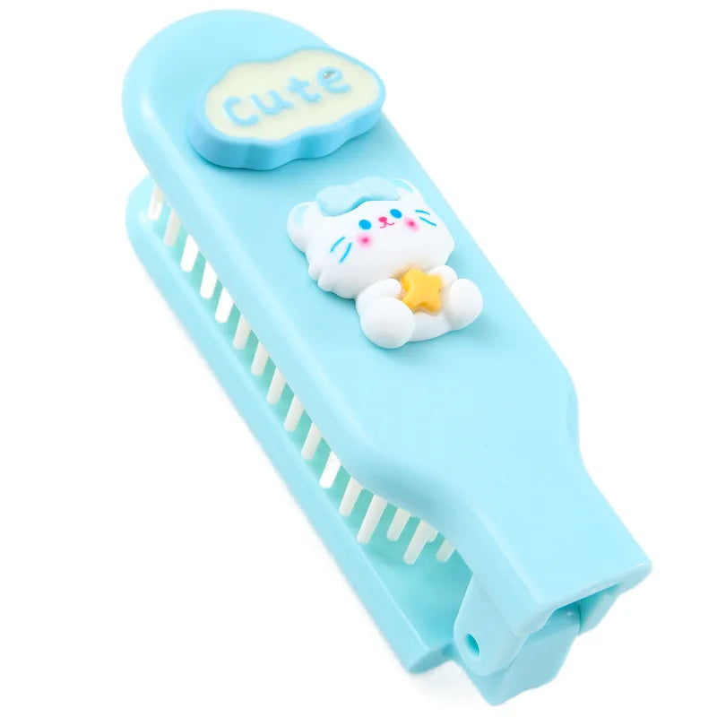 Cute Cartoon Mini Folding Comb Portable Small Comb Ladies Long Hair