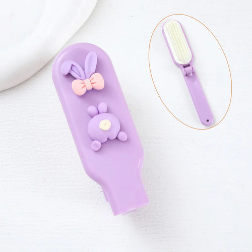 Cute Cartoon Mini Folding Comb Portable Small Comb Ladies Long Hair