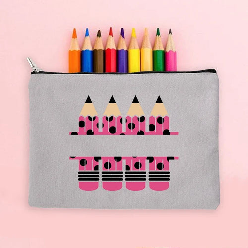 Teacher Gifts Personalised Teacher Name Zipper Travel Makeup Bags Back