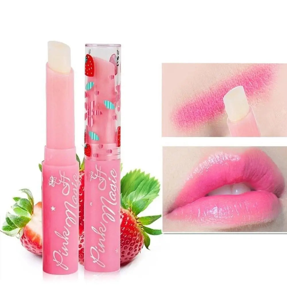 Natural Strawberry Essence Moisturizing Lipstick Temperature Changed