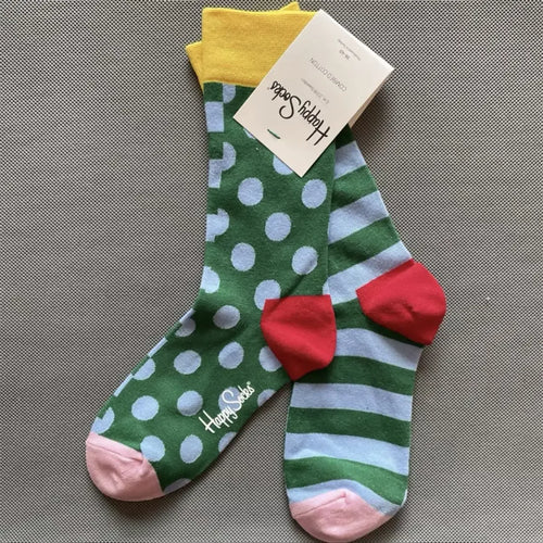 Happy Socks Women Crew Socks Cotton Novelty Gift One Size Fit Most