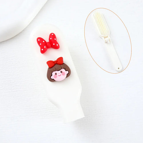 Cute Cartoon Mini Folding Comb Portable Small Comb Ladies Long Hair