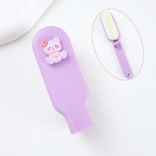 Cute Cartoon Mini Folding Comb Portable Small Comb Ladies Long Hair