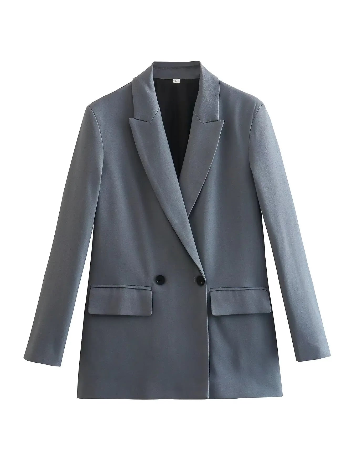 TRAF 2023 Long Blazer Women Masculine Office Blazer Woman Double